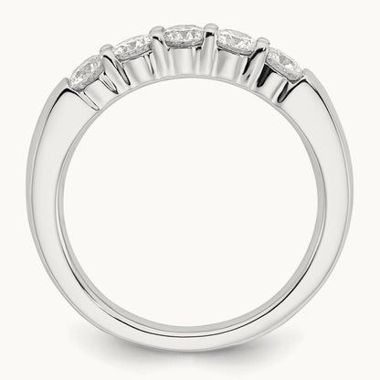 5-Stone Diamond Band, 14K White Gold