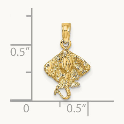 Stingray Charm, 14K