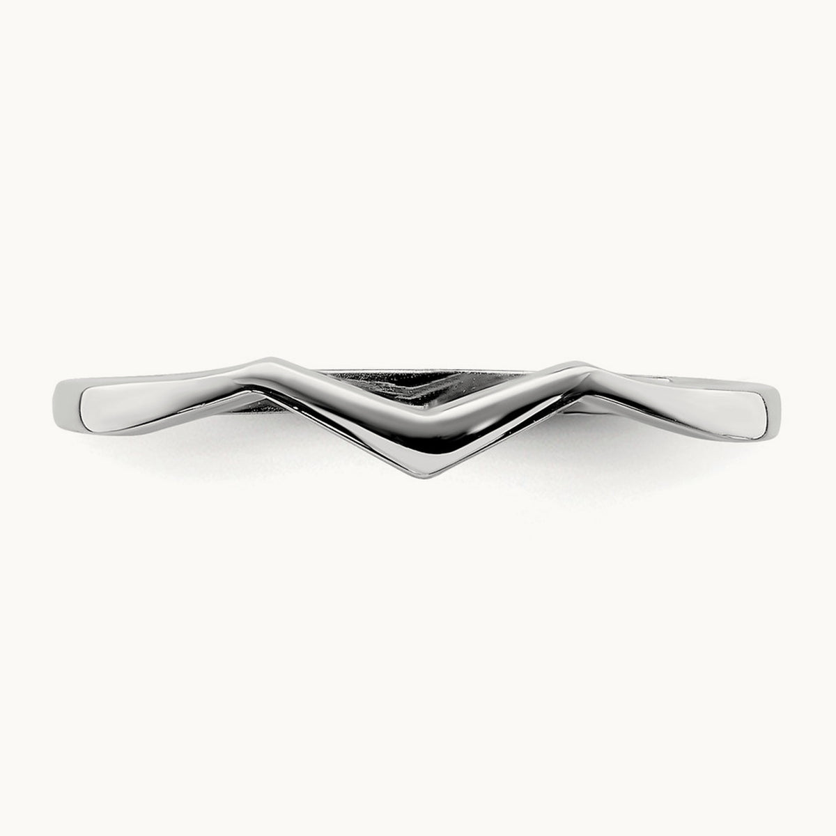 Chevron Ring — 14K White Gold