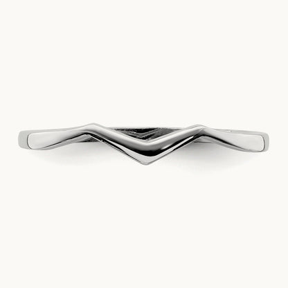 Chevron Ring — 14K White Gold