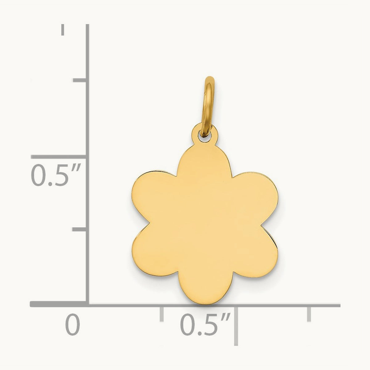 Plain .018 Gauge Engravable Flower Disc Charm — photo set