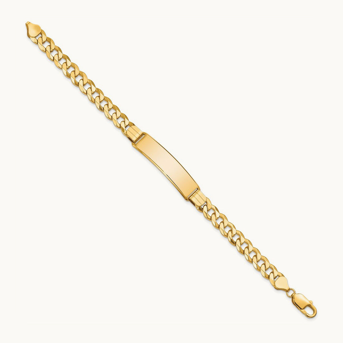 Flat Curb Link ID Bracelet, 14K