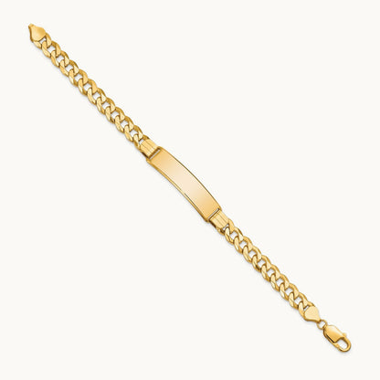 Flat Curb Link ID Bracelet, 14K