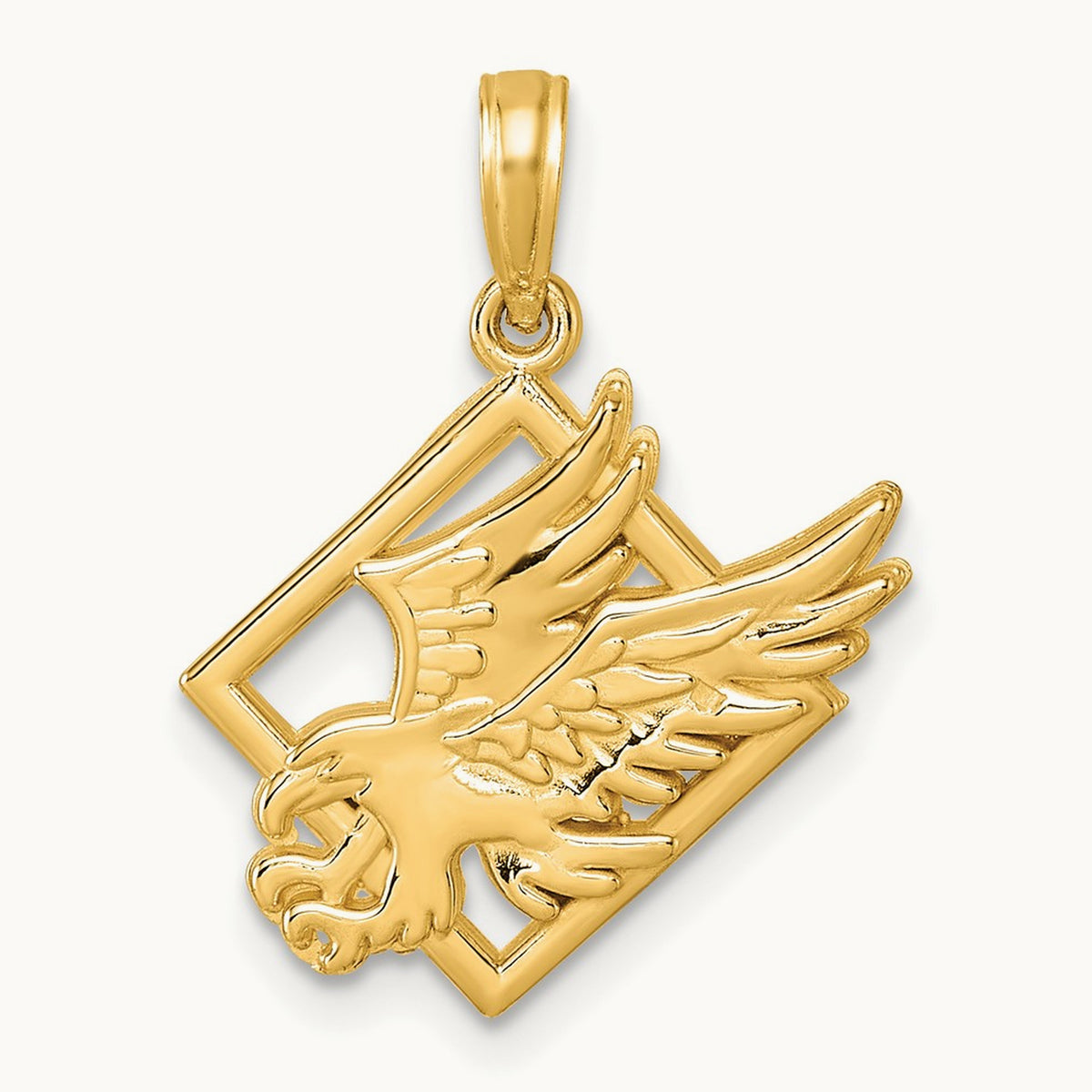 Polished Eagle Pendant, 14K