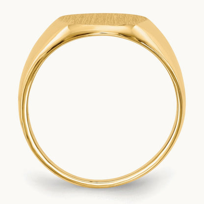 11.0x12. Open Back Signet Ring, 5mm, 14K