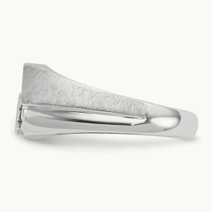 IBGoodman Men's Polished & Satin Diamond Ring, 14K White Gold