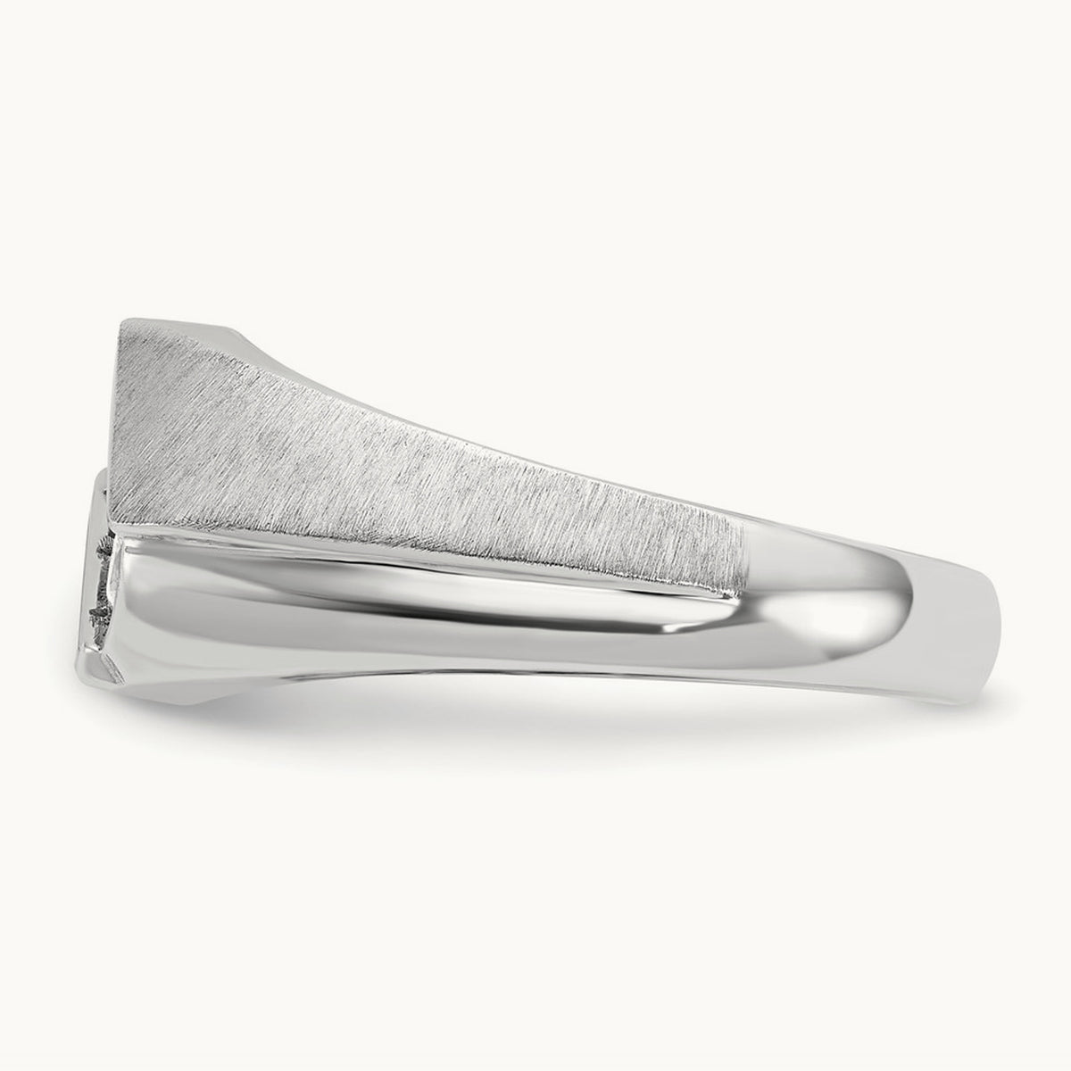IBGoodman Men's Polished & Satin Diamond Ring, 14K White Gold