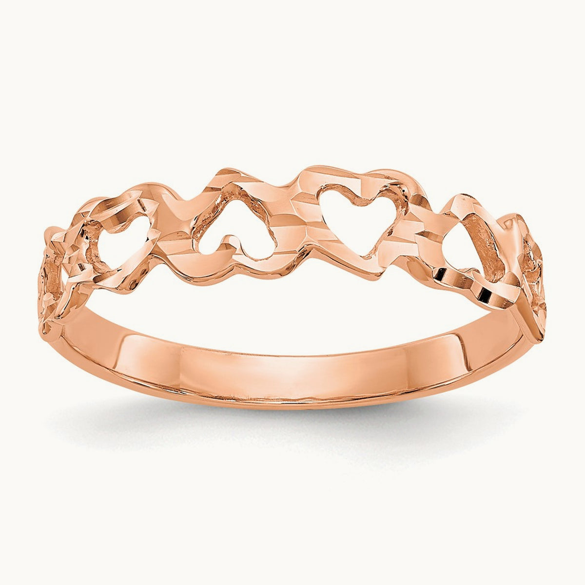 Heart Ring, 3mm wide in 14K Rose Gold