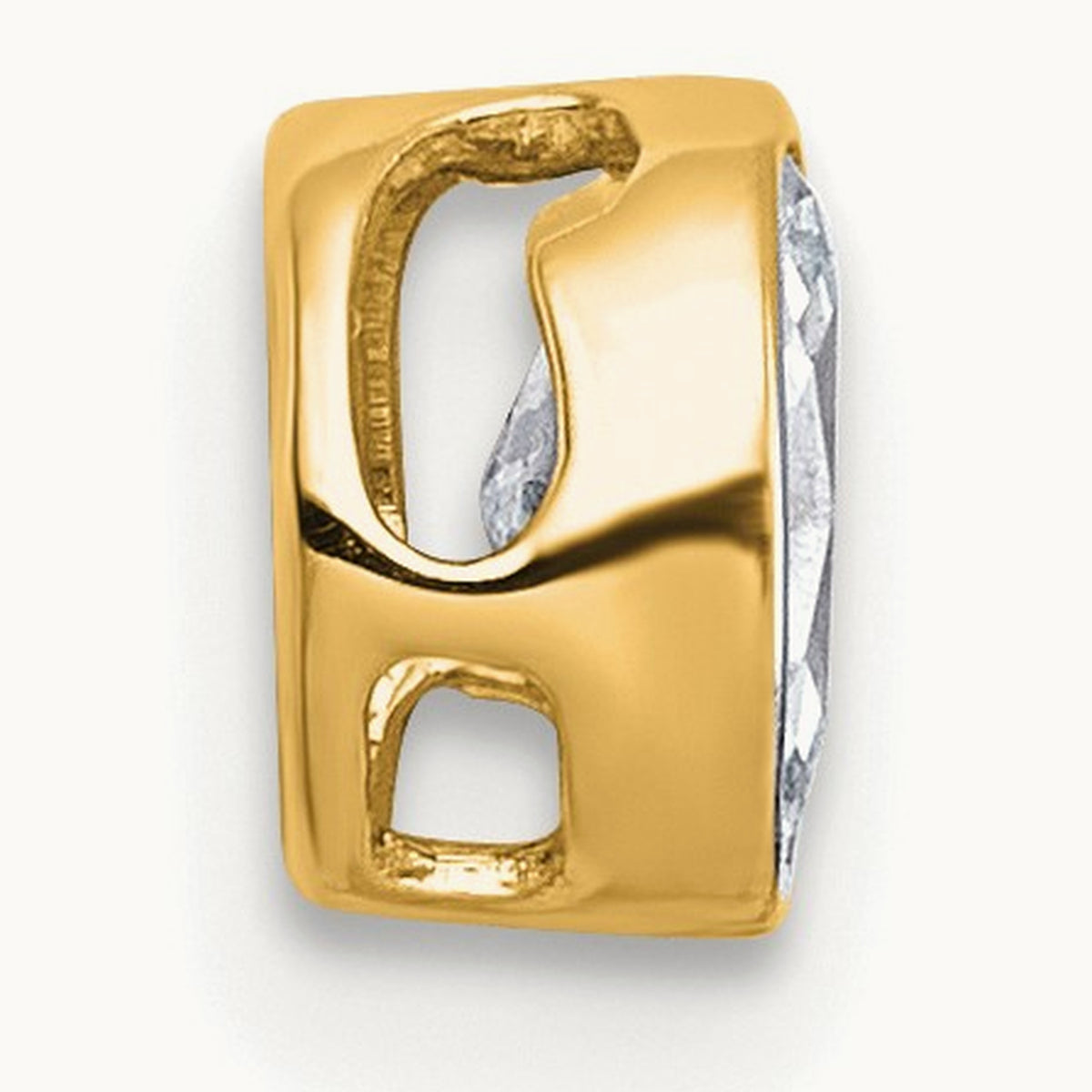 Oval Bezel Set Chain Slide Pendant, 0.25-3.00 ct tw Lab-Grown Diamond — 1/3 ct, VS (Best), 14K Yellow Gold
