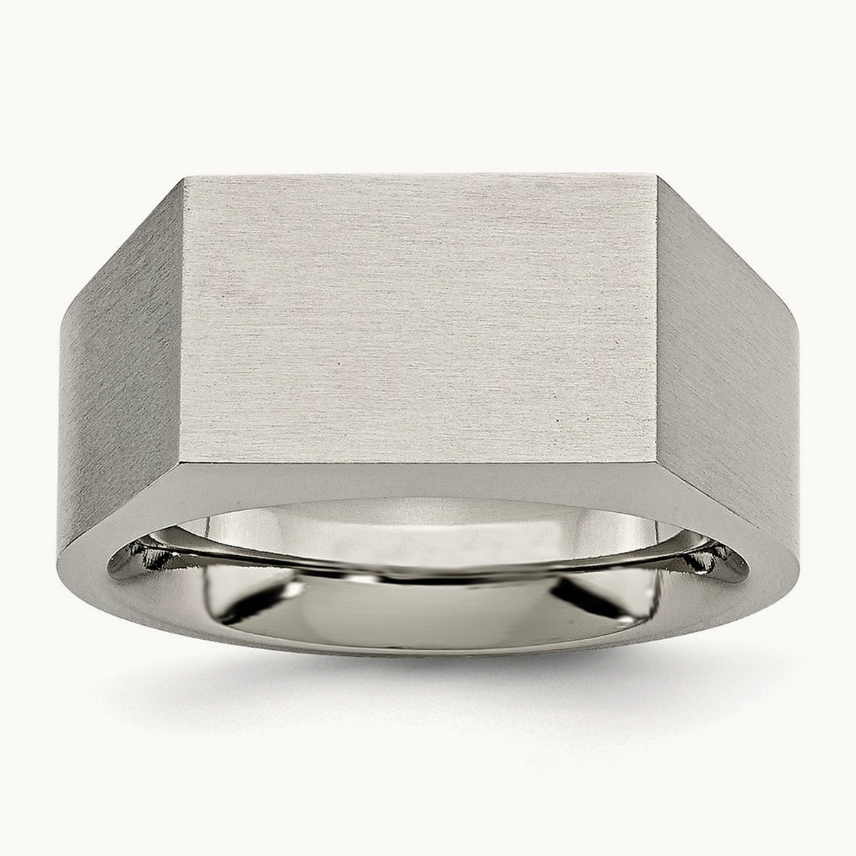 Brushed and Polished Signet Ring — photo set