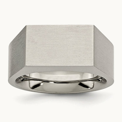 Brushed and Polished Signet Ring — photo set