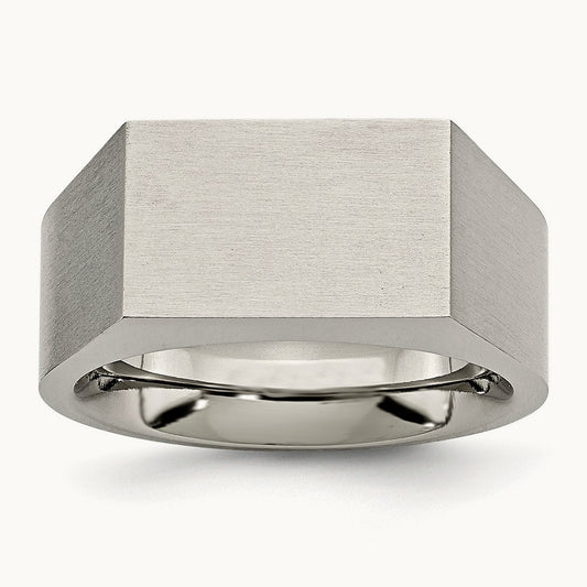 Brushed and Polished Signet Ring — photo set