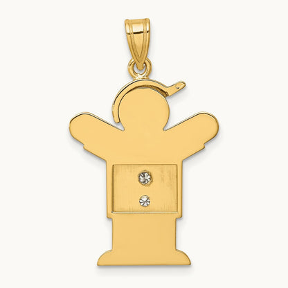 AA Diamond Kid Pendant, 14K