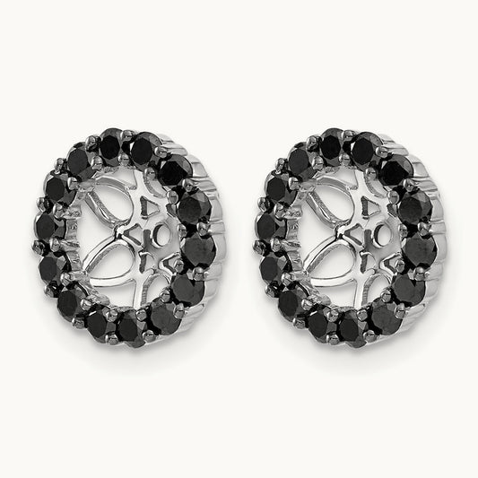 Black Diamond Earring Jackets, 14K White Gold