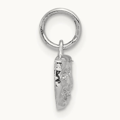 Solid Comedy/Tragedy Charm, 14K White Gold