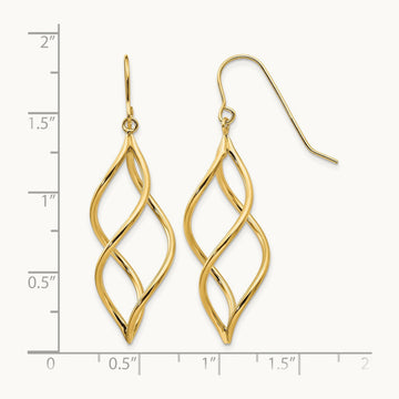 Twisted Dangle Earrings, 14K