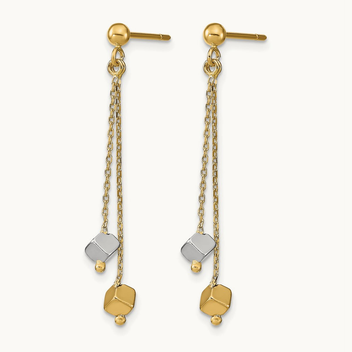 Polished Beaded Post Dangle Earrings — Leslie's — photo set