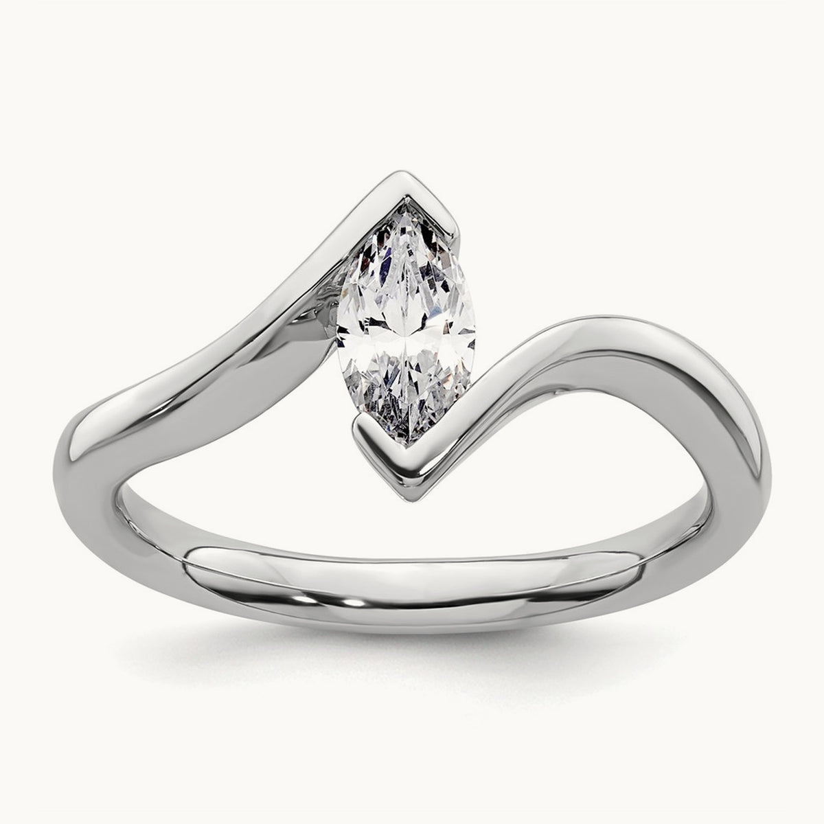 Marquise Bezel Solitaire Engagement Ring Mounting
