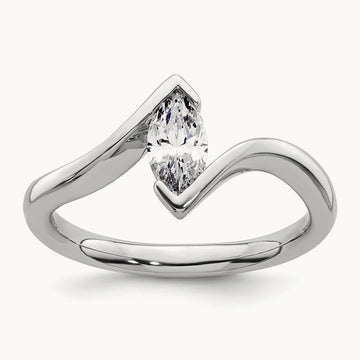 Marquise Bezel Solitaire Engagement Ring Mounting