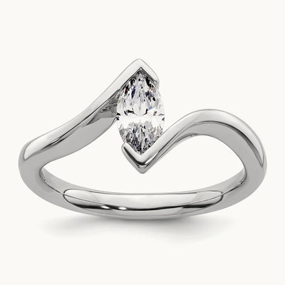 Marquise Bezel Solitaire Engagement Ring Mounting