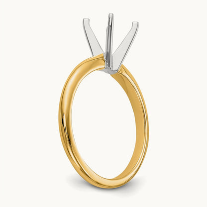 1/3ct. Lightweight 4-Prong Solitaire Ring Mounting, 14K Two-tone