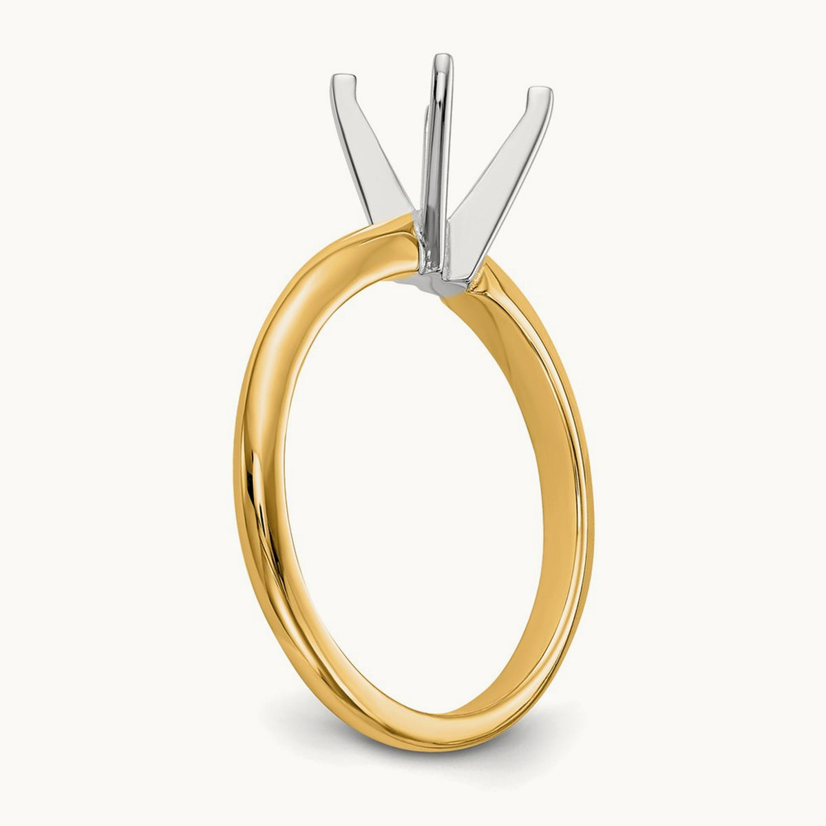 1/4ct. Lightweight 4-Prong Solitaire Ring Mounting, 14K Two-tone