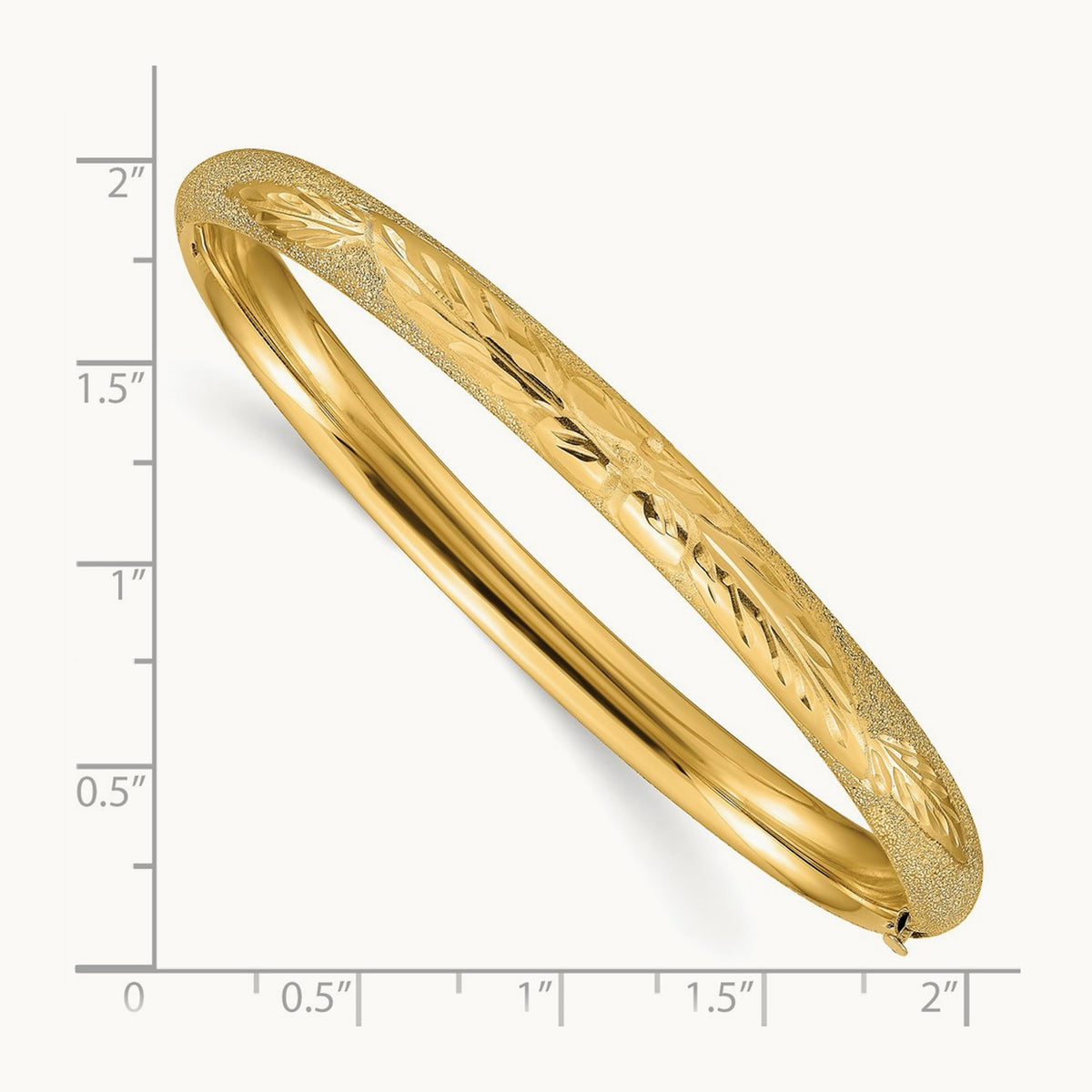 4/16 Oversized Laser Cut Hinged Bangle Bracelet, 14K