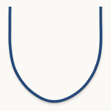 18in Royal Blue Leather Cord Necklace, 1.5mm, 14K