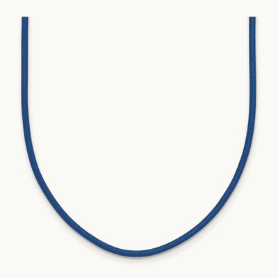 18in Royal Blue Leather Cord Necklace, 1.5mm, 14K