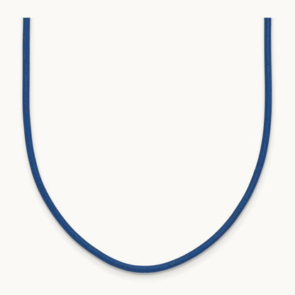 18in Royal Blue Leather Cord Necklace, 1.5mm, 14K
