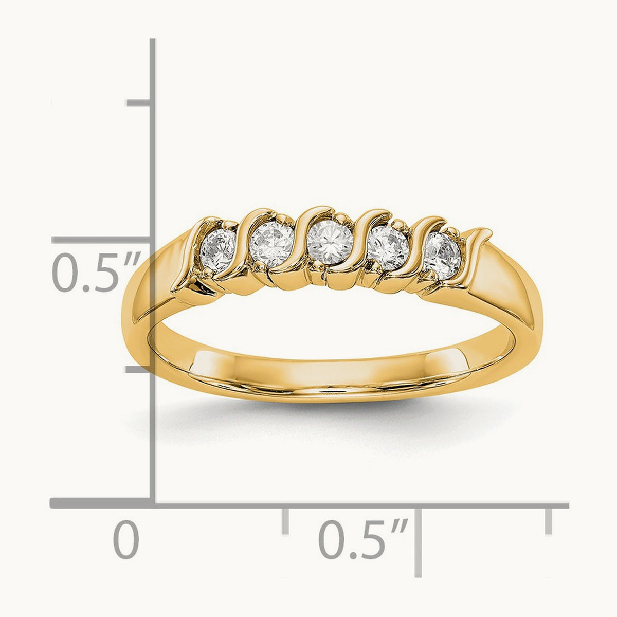 5-Stone Diamond Band — 14K Yellow Gold, 7