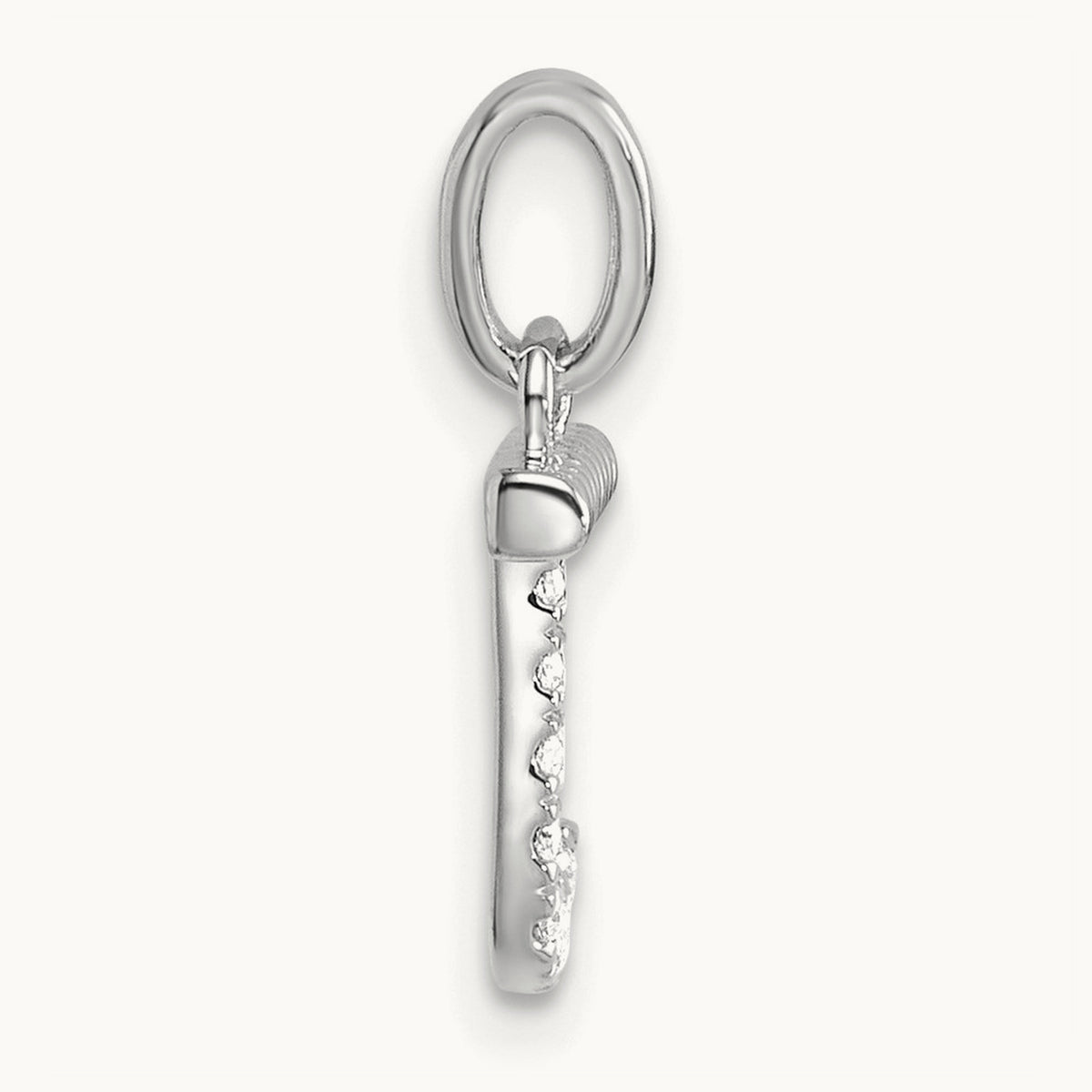 Twisted Diamond Charm — 14K White Gold, J