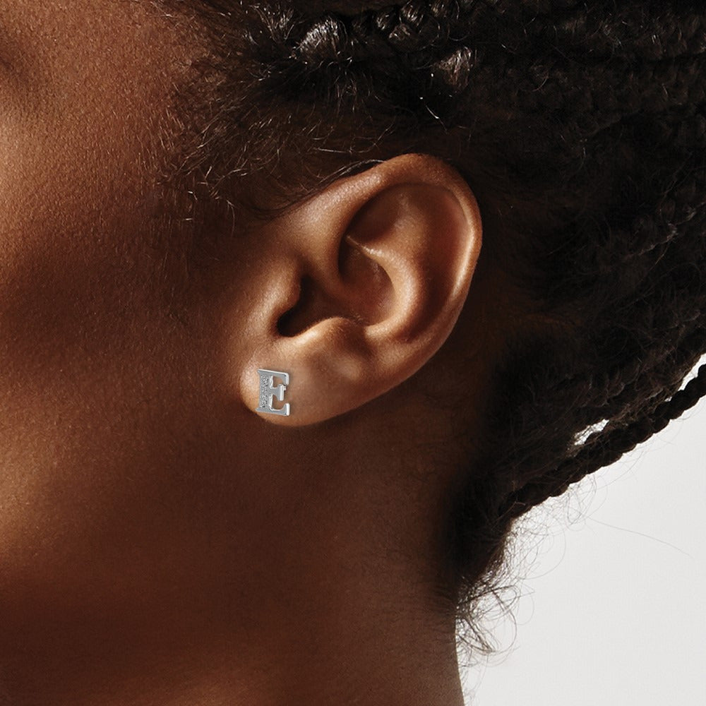 Diamond Earrings — 14K White Gold, 8mm, E