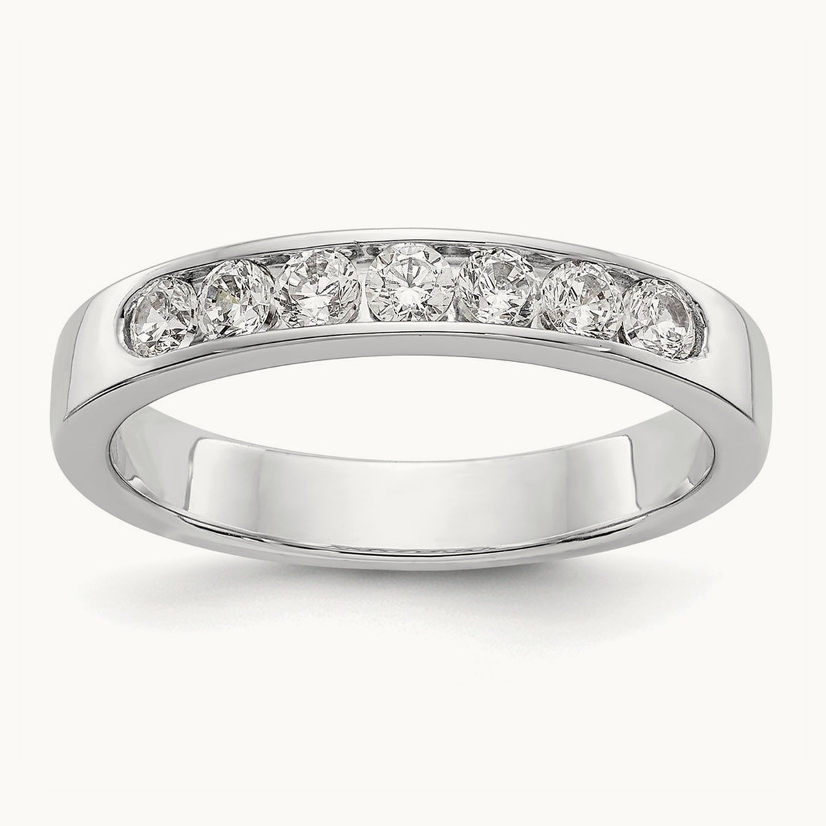 7- Stone Closed Channel Band Mounting, 2.5mm, 14K White Gold