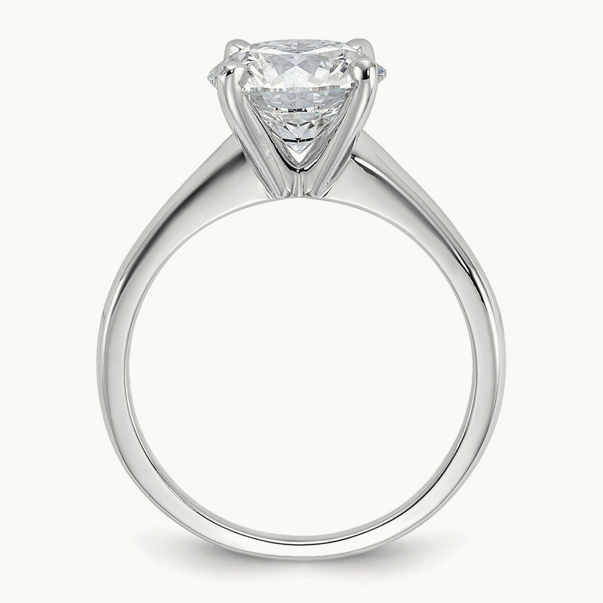 Round Solitaire Engagement Ring, 0.25-5.00 ct tw Lab-Grown Diamond — 3 ct, 14K White Gold