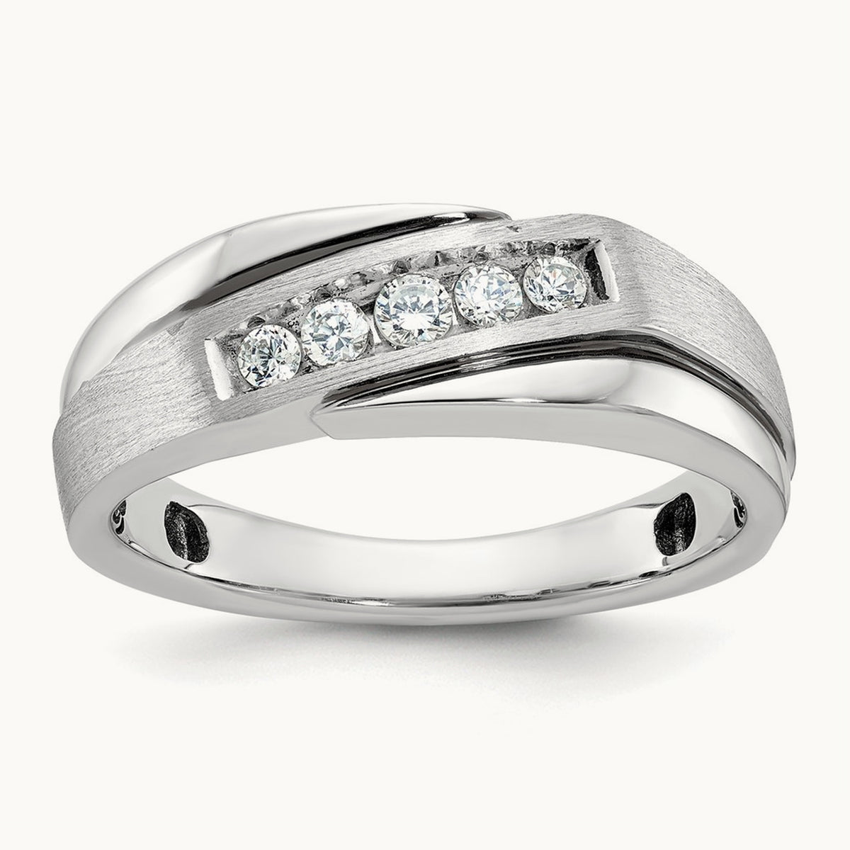 With Black RH Men's Ring, 0.25 ct tw Lab-Grown Diamond