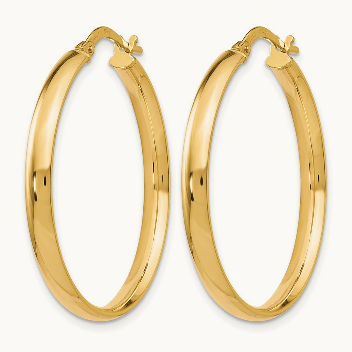 Polished Hoop Earrings, 10K Gold — Leslie's