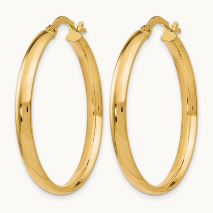Polished Hoop Earrings, 10K Gold — Leslie's
