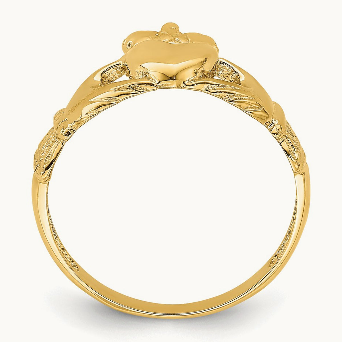 Polished Claddagh Ring, 14K
