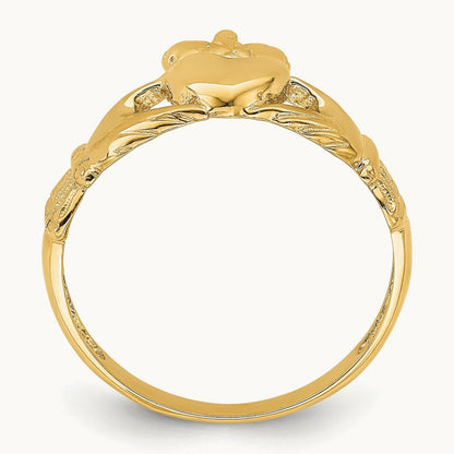 Polished Claddagh Ring, 14K