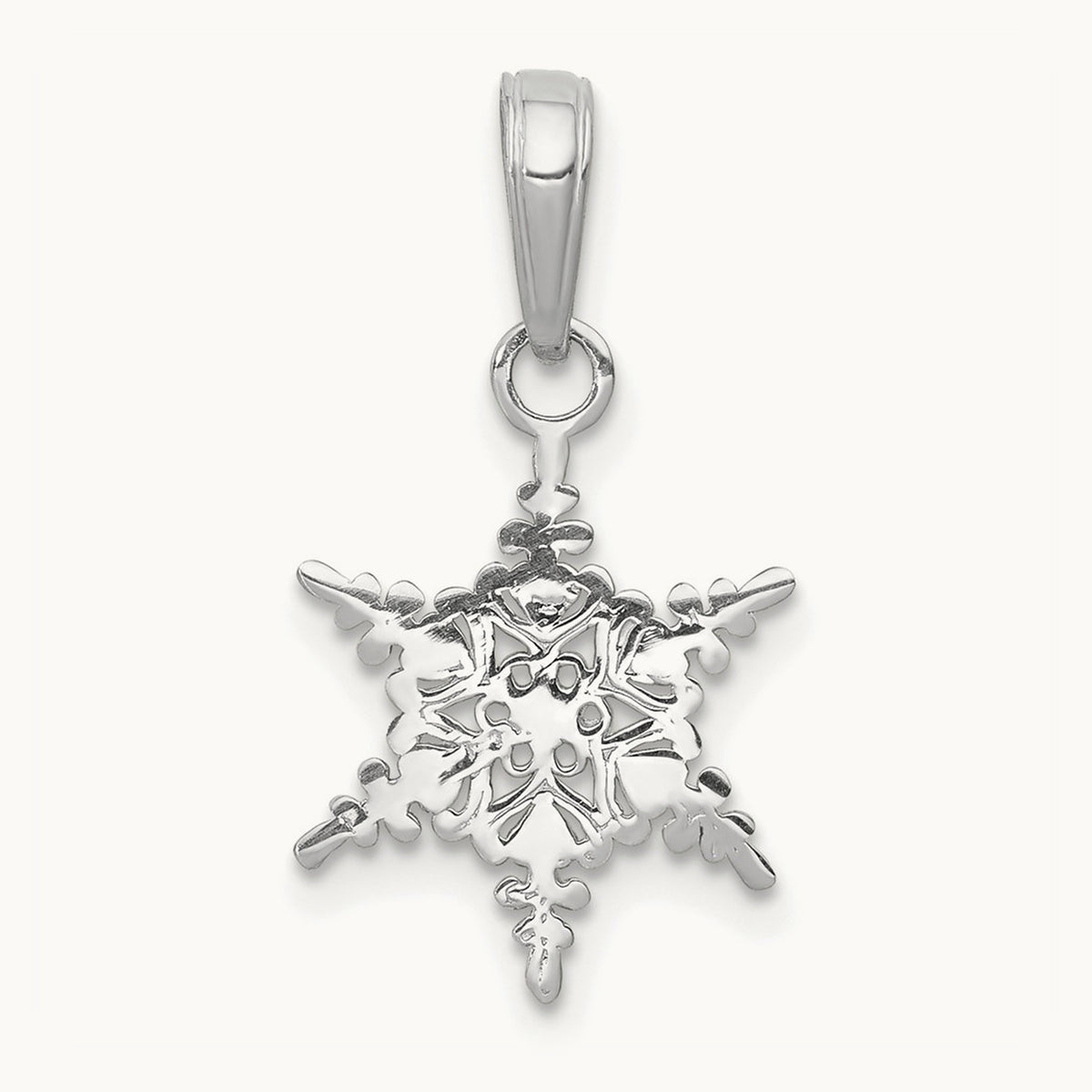 Small Snowflake Pendant — 14K White Gold