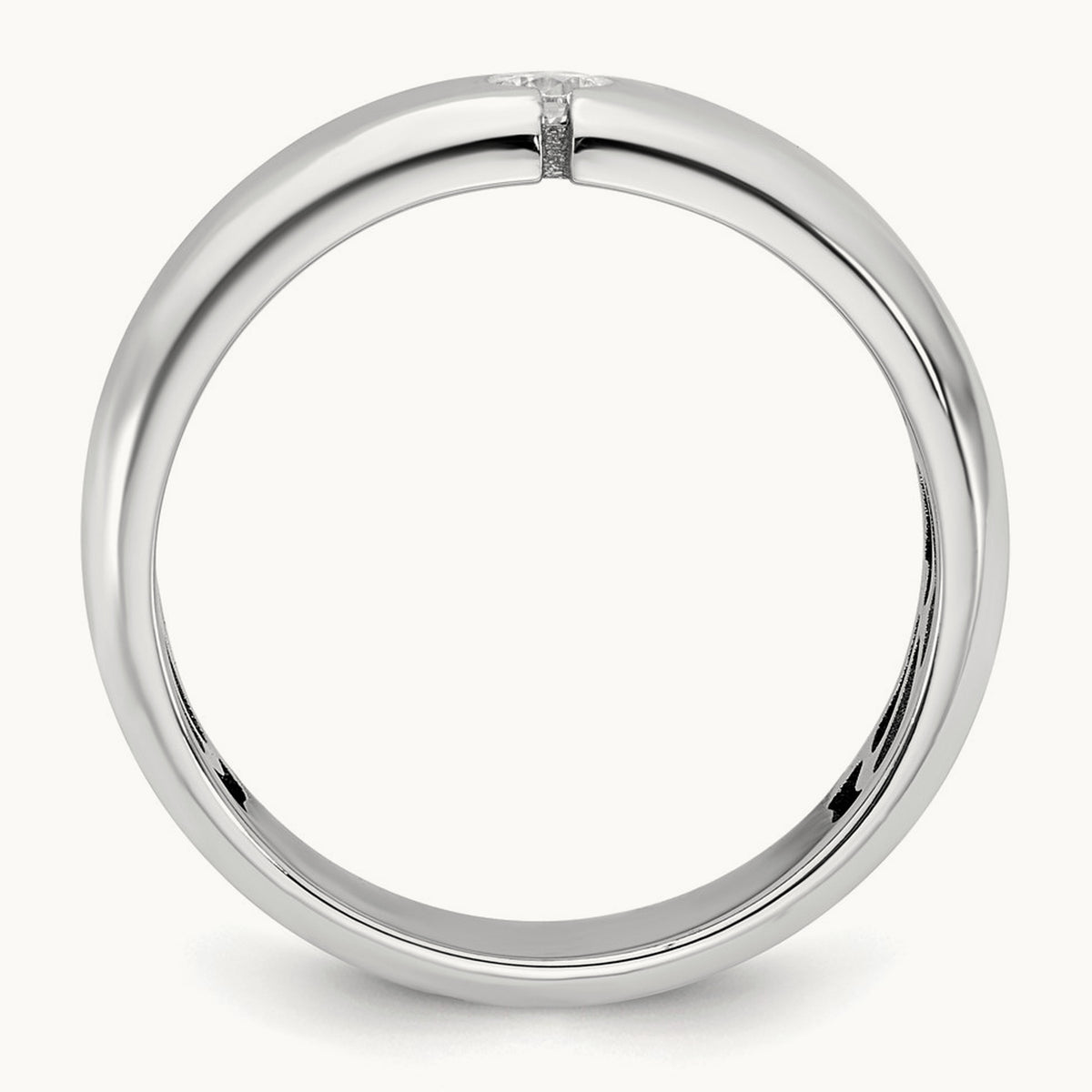 IB Goodman Mens Satin Complete 1/10ct Diamond Ring, 14K White Gold