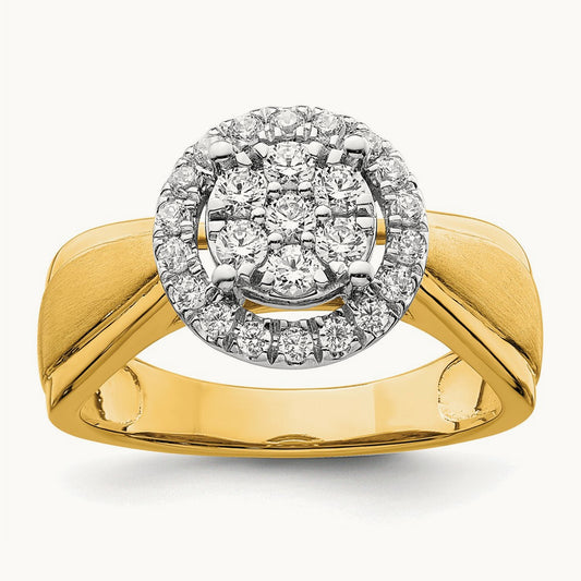 Cluster Engagement Ring, 0.50 ct tw Lab-Grown Diamond