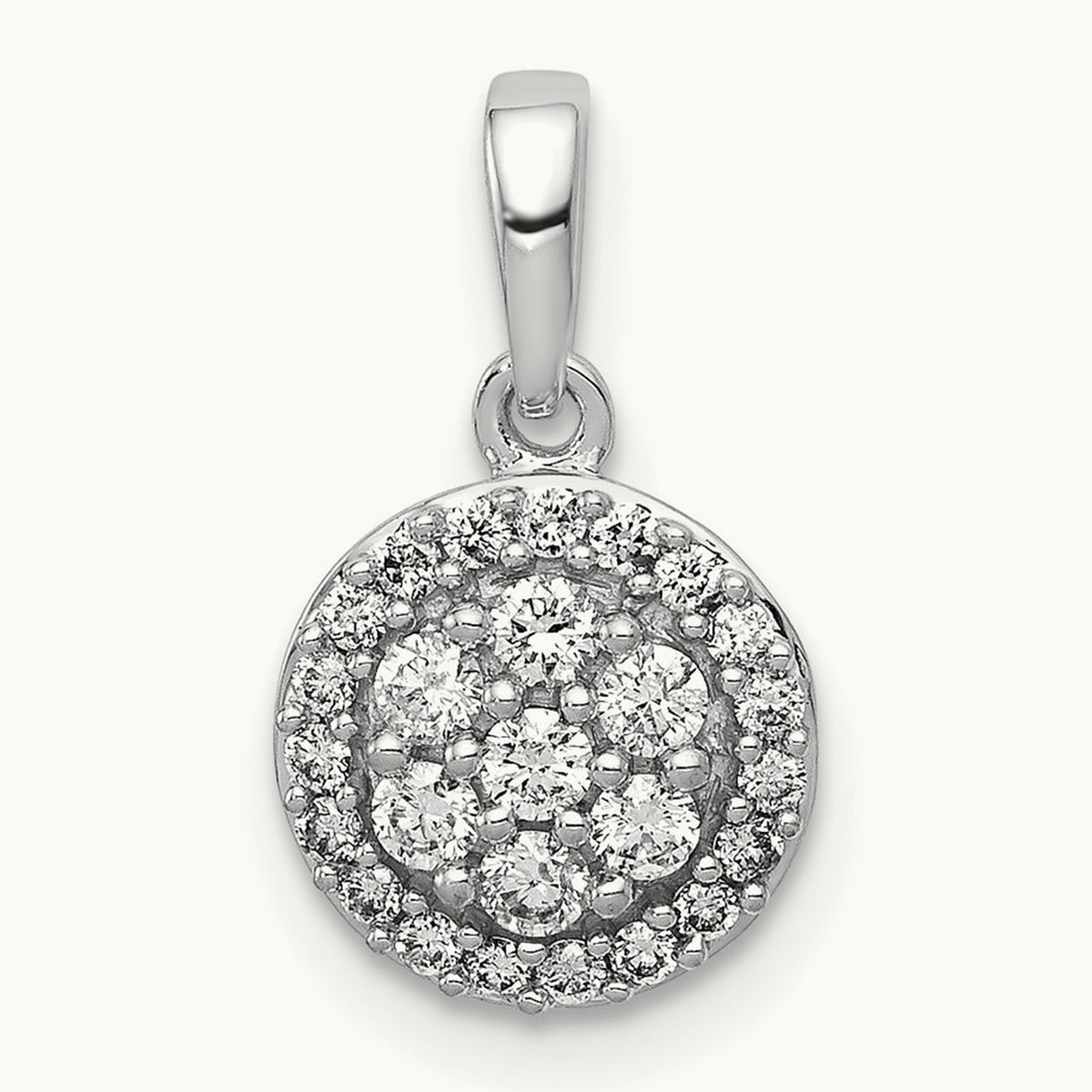 Halo Cluster Pendant, 0.25 ct tw Lab-Grown Diamond