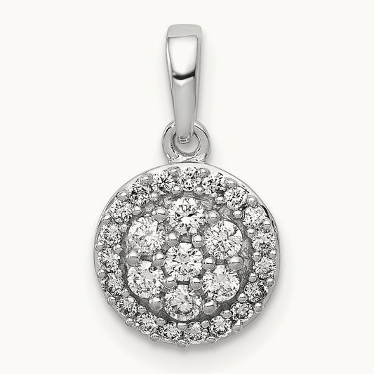 Halo Cluster Pendant, 0.25 ct tw Lab-Grown Diamond