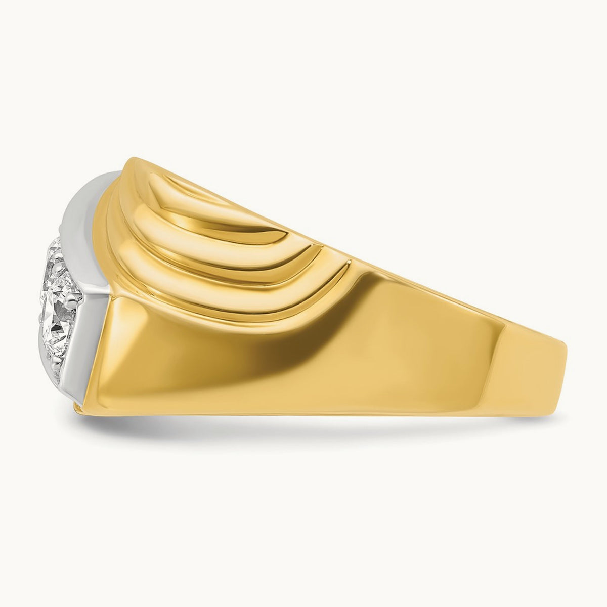 w/ RH IBGoodman Men's Polished & Grooved Diamond Ring — photo set