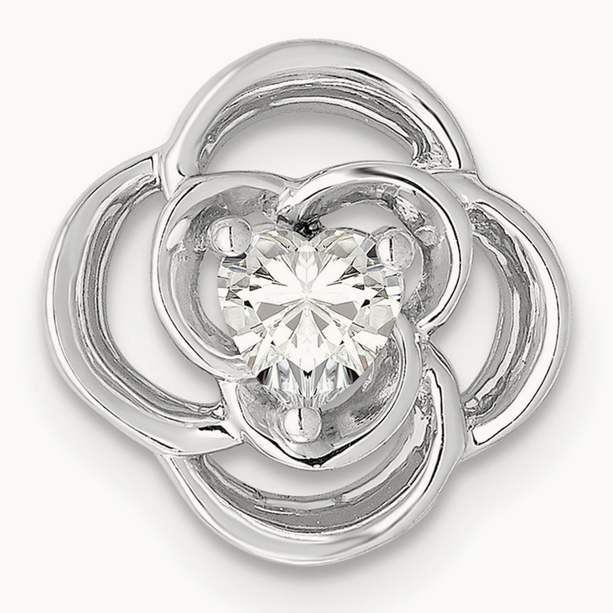 Flower Chain Slide, 0.25 ct tw Lab-Grown Diamond — 14K White Gold