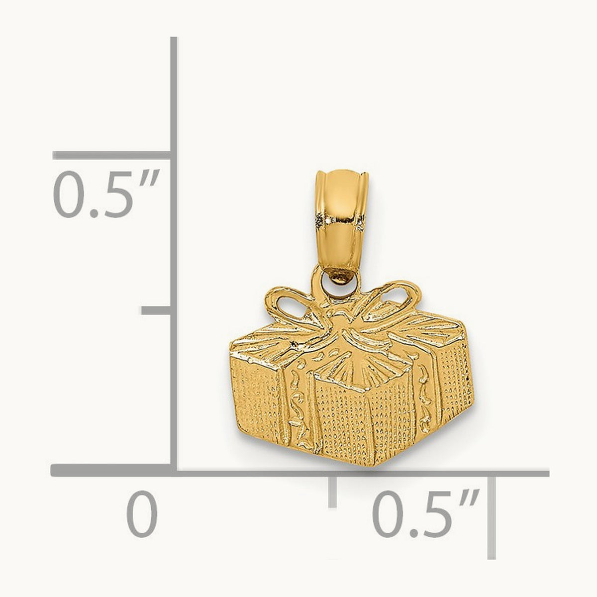 Wrapped Gift Box Charm, 14K