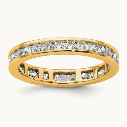 Polished Channel Set Diamond Eternity Band, 1.00 ct tw — 14K Yellow Gold