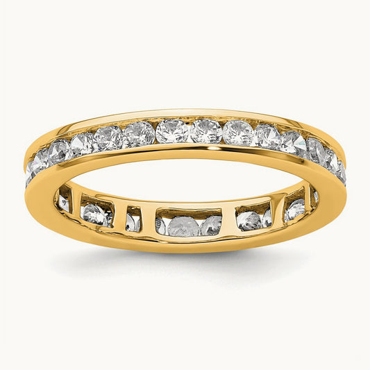 Polished Channel Set Diamond Eternity Band, 1.00 ct tw — 14K Yellow Gold